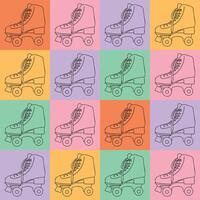 Roller Skate seamless pattern, y2k background vector