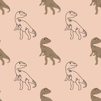 Boho Allosaurus seamless pattern vector