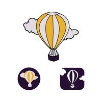 Hot air balloon with cloud logo. Business logo icon. vector