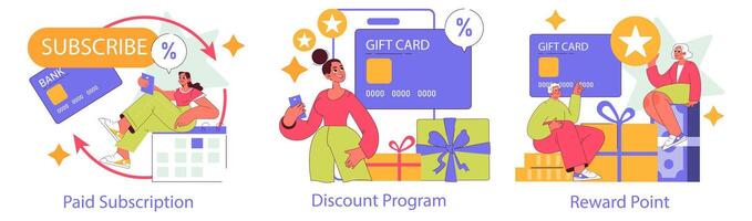 Loyalty Program And Reward. Flat Illustration vector