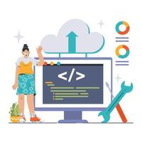 Platform as a Service concept. Flat illustration vector