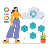Cloud Containerization concept. Flat illustration vector