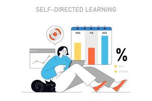 Self-Directed Learning concept. illustration. vector