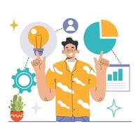 Resource allocation concept. Flat illustration vector