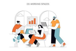 Co-working Spaces concept illustration vector