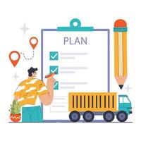 Strategic logistics planning concept. Flat illustration vector