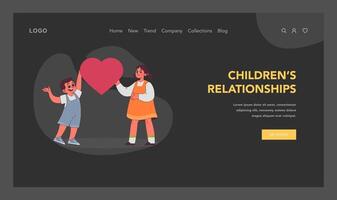 Children's Relationships concept. Flat illustration vector