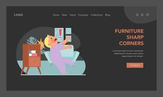 Furniture sharp corners. Flat illustration vector