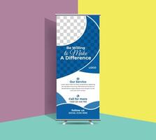 Creative modern unique roll up banner design with rounded shapes combinations. vector