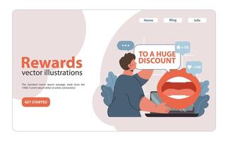 Rewards program concept. Flat illustration vector