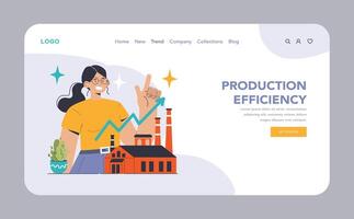 Economies of scale web or landing. Company scale of operation vector