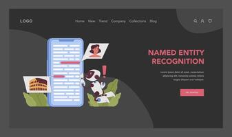 Named entity recognition concept. Flat illustration vector