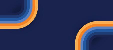 Blue orange lines on blue background. Modern abstract background. vector