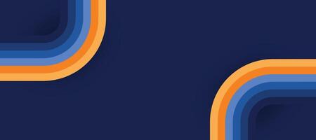 Blue orange lines on blue background. Modern abstract background. vector