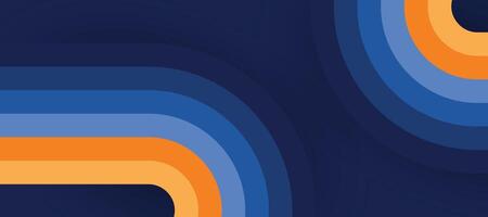 Blue orange lines on blue background. Modern abstract background. vector