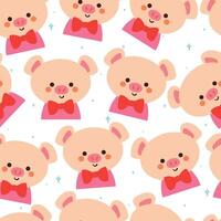 seamless pattern cute cartoon pig. cute animal wallpaper for textile, gift wrap paper vector
