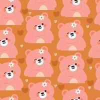 seamless pattern cartoon bears. cute animal wallpaper illustration for gift wrap paper vector