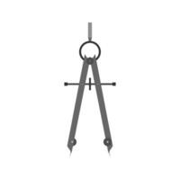 geometry compass flat design illustration isolated on white background. drawing compass Technical instrument for drafting circles or arcs. Stationery and tools collection vector