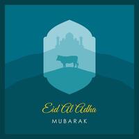 Eid Al Adha Mubarak the celebration of Muslim community festival background design. Happy Eid al-Adha square background. eid al adha mubarak vector