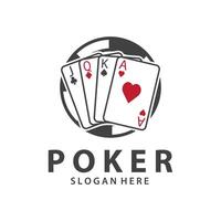 Poker Card Logo Gambling Game Design Simple Symbol Template Design vector