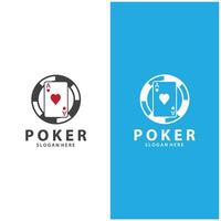 Poker Card Logo Gambling Game Design Simple Symbol Template Design vector