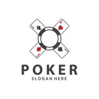 Poker Card Logo Gambling Game Design Simple Symbol Template Design vector