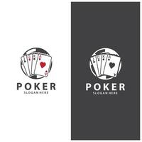 Poker Card Logo Gambling Game Design Simple Symbol Template Design vector