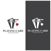 Poker Card Logo Gambling Game Design Simple Symbol Template Design vector