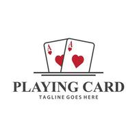 Poker Card Logo Gambling Game Design Simple Symbol Template Design vector