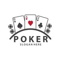 Poker Card Logo Gambling Game Design Simple Symbol Template Design vector