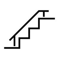 Simple stairs with handrail icon. vector