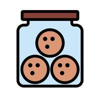 Galleta tarro icono. chocolate chip galletas. vector