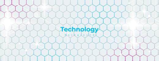 white technology background with pattern hexagonal shapes and light. great for wallpaper, banner, poster, presentation, etc. vector