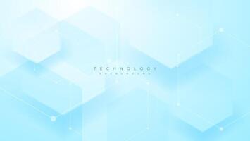 blue technology background with hexagonal shapes and dots. great for presentation, banner, poster, wallpaper, website, cover. vector