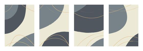 Minimalist abstract hand drawn set background. vector