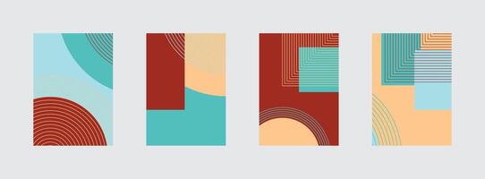 Minimalist abstract hand drawn set background. vector