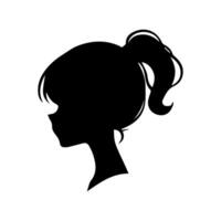 pelo estilo mujer silueta ilustración vector