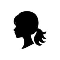 pelo estilo mujer silueta ilustración vector