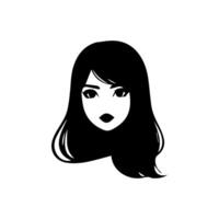 pelo estilo mujer silueta ilustración vector