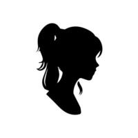 pelo estilo mujer silueta ilustración vector