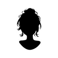 pelo estilo mujer silueta ilustración vector