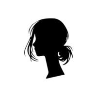 pelo estilo mujer silueta ilustración vector