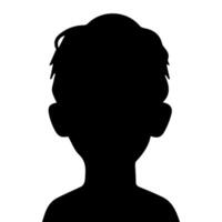 Silhouette of a boy. The side of the child's head. vector