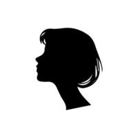 pelo estilo mujer silueta ilustración vector