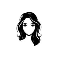 pelo estilo mujer silueta ilustración vector