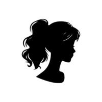 pelo estilo mujer silueta ilustración vector