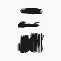 Black paint brush stroke, ink splatter and artistic design elements. Dirty watercolor texture, box, frame, grunge background, splash or creative shape for social media. Abstract drawing. vector