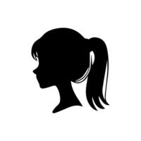 pelo estilo mujer silueta ilustración vector