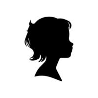 pelo estilo mujer silueta ilustración vector