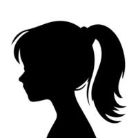 pelo estilo mujer silueta ilustración vector